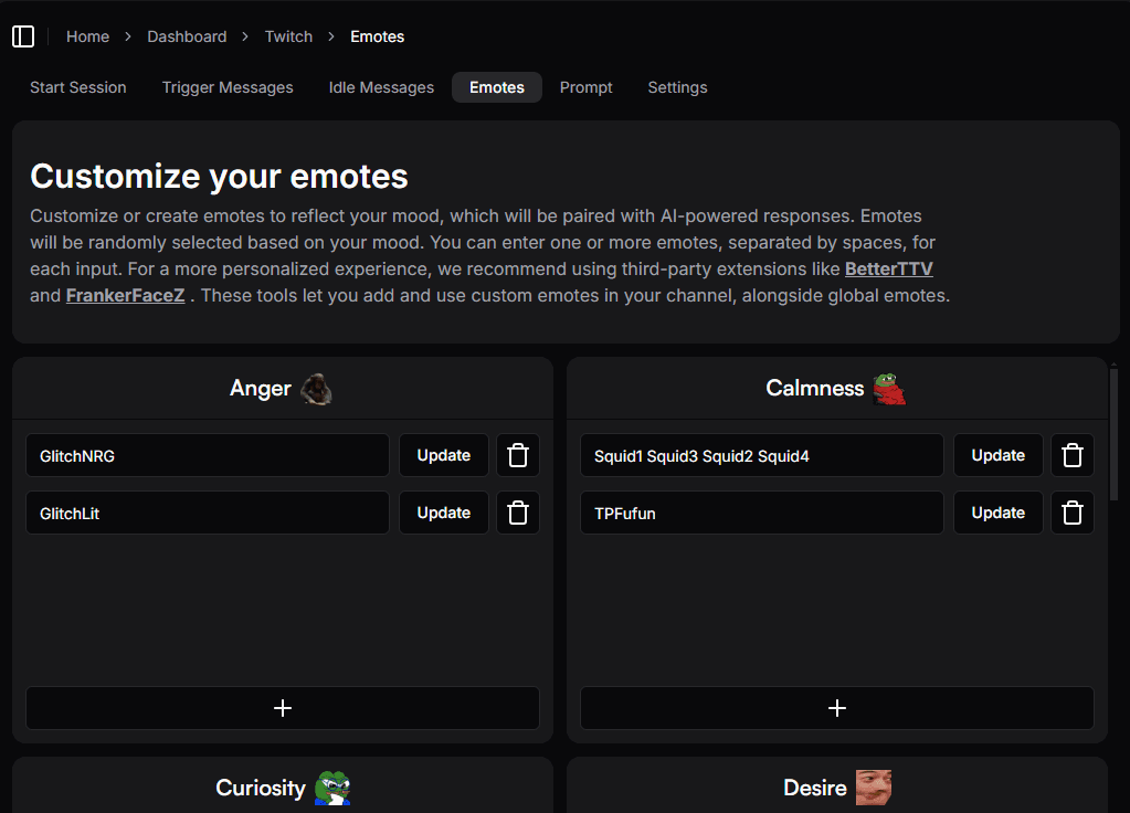 Emotes Navigation