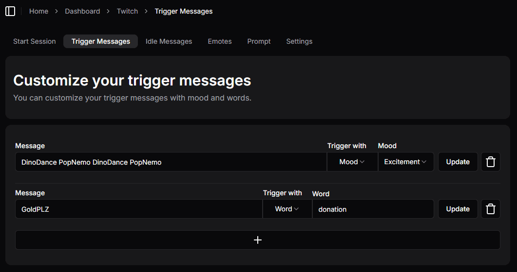 Trigger Messages Navigation